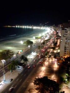A blurry view of Copacabana Beach from the Nike house. 